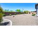 Spacious backyard featuring a gravel landscape, mature shrubs, and a paver border at 17003 W Alameda Rd, Surprise, AZ 85387