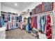 Large walk-in closet provides ample storage with shelves and rods, plus wood-look tile flooring at 17003 W Alameda Rd, Surprise, AZ 85387