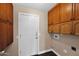 The laundry room features overhead cabinets and is conveniently located inside at 1755 N 74 Th Pl, Mesa, AZ 85207