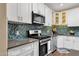 Well-lit kitchen features stainless steel appliances, mosaic tile backsplash, and white cabinetry at 3221 N 37Th St # 10, Phoenix, AZ 85018