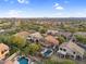 Expansive aerial of homes with pools and desert landscaping, offering a tranquil and luxurious lifestyle at 3859 N El Sereno St, Mesa, AZ 85207