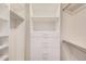 Walk-in closet featuring drawers and shelving at 6621 S Coral Gable Dr, Chandler, AZ 85249