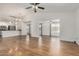 Bright, open living room flows into the kitchen with modern appliances at 6621 S Coral Gable Dr, Chandler, AZ 85249