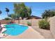 Backyard view of private fenced pool with patio at 742 E Kyle Dr, Gilbert, AZ 85296