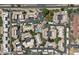 Bird's eye view of the community, showcasing the layout, landscaping, parking, and amenities at 9550 E Thunderbird Rd # 214, Scottsdale, AZ 85260