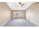Spacious bedroom featuring a bay window, ceiling fan and neutral decor at 10845 W Quail Ave, Peoria, AZ 85373