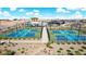 Aerial view of multiple community pickleball courts and recreation areas at 3811 S Bridlewood Ave, Mesa, AZ 85212