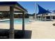 Enjoy this large community pool with lounge chairs and a shaded picnic area, perfect for relaxing and socializing at 3910 E Turley St, Gilbert, AZ 85295