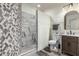 Beautifully remodeled bathroom with a new shower and vanity at 551 E Sun Valley Farms Ln, San Tan Valley, AZ 85140