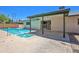 A refreshing swimming pool and covered patio invites Gathering fun and relaxation at 8326 E Valley View Rd, Scottsdale, AZ 85250
