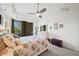 The main bedroom features neutral tones and a balcony view with a queen size bed at 17 W Vernon Ave # 31, Phoenix, AZ 85003
