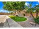 Well-manicured front yard with lush lawn, mature trees, and desert landscaping at 2282 E Zion Way, Chandler, AZ 85249