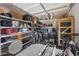 Organized garage featuring metal shelving and ample storage for tools, sporting equipment, and more at 2282 E Zion Way, Chandler, AZ 85249
