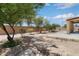 Spacious backyard with block fence, trees and a covered patio at 23772 W Grove St, Buckeye, AZ 85326