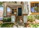 Welcoming porch with a blue front door, decorative tile steps, and charming plants creating an inviting entrance at 3030 E Camellia Dr, Gilbert, AZ 85296