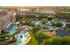 Stunning aerial view of the community's resort-style pools and lush landscaping at 3824 E Parkside Ln, Phoenix, AZ 85050