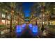 The walkway is lined with vibrant, illuminated fountains and palm trees at 3824 E Parkside Ln, Phoenix, AZ 85050