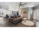 Living room and kitchen boast open plan and modern finishes, enhancing the space at 3935 E Rough Rider Rd # 1164, Phoenix, AZ 85050