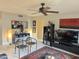 Inviting living room features a ceiling fan, stylish decor, and comfortable seating at 4201 E Camelback Rd # 51, Phoenix, AZ 85018