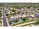 Aerial view of a neighborhood showcasing houses with pools and lush green landscaping at 13709 W Rovey Ave, Litchfield Park, AZ 85340