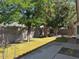 Serene backyard with lush green grass, mature trees, and a block fence for privacy at 20985 N 81St Dr, Peoria, AZ 85382