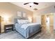 Comfortable bedroom with a ceiling fan, light colored walls, and stylish furnishings at 4422 E Spur Dr, Cave Creek, AZ 85331