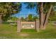 Community sign for Buena Vista Ranchos surrounded by mature landscaping at 8302 S Jentilly Ln, Tempe, AZ 85284