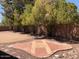 Large desert landscaped backyard with patio area, mature trees, and privacy wall at 1156 E Vinedo Ln, Tempe, AZ 85284