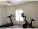 Exercise room featuring a treadmill, stationary bike, and large window at 1156 E Vinedo Ln, Tempe, AZ 85284