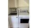 Laundry area showcasing a white GE washer and a white GE dryer at 1385 N 44Th St, Phoenix, AZ 85008