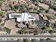 Aerial view of estate featuring a swimming pool, spa, multiple covered patios, and solar panels at 13931 E Via Linda --, Scottsdale, AZ 85259