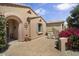The home's private courtyard provides a quiet respite with decorative plantings at 19714 N Concord Dr, Surprise, AZ 85374