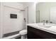 Beautiful bathroom featuring a modern shower and stylish vanity at 22500 N Greenland Park Dr, Maricopa, AZ 85139