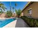 Beautiful pool with a clean deck, lush landscaping, and desert foliage in the backyard at 3030 S Rogers --, Mesa, AZ 85202