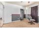 Empty bedroom with gray, pink and white walls, with a ceiling fan at 3562 W Seldon Ln, Phoenix, AZ 85051