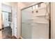 Clean bathroom with white shower and a view to the vanity area at 632 S 83Rd Way, Mesa, AZ 85208