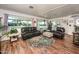Inviting living room featuring hardwood floors, multiple windows, and comfortable seating at 632 S 83Rd Way, Mesa, AZ 85208