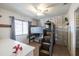 Bedroom with custom bunk bed, carpet flooring, and bright sunlight at 7463 E Monte Ave, Mesa, AZ 85209