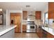 Modern kitchen with stainless steel appliances, wood cabinets, and a center island at 11007 N 26Th St, Phoenix, AZ 85028
