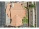 Birds eye view of home featuring well maintained roof, backyard, and surrounding neighborhood at 1344 N Brittany Ln, Gilbert, AZ 85233