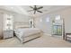 Tranquil bedroom with light color scheme, recessed lighting, carpet floors, and well-placed accent mirror at 1941 W Yellowstone Way, Chandler, AZ 85248