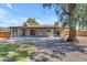View of the backyard featuring a covered patio with string lights, bench and large tree at 2215 W Highland Ave, Phoenix, AZ 85015