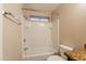 Bathroom with tile shower and granite vanity for a clean, updated look at 31 W Loma Vista Dr # 102, Tempe, AZ 85282