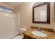 Bright bathroom with tile shower and granite vanity for a clean, updated look at 31 W Loma Vista Dr # 102, Tempe, AZ 85282