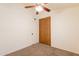 Neutral bedroom with ceiling fan and closet provides ample space at 31 W Loma Vista Dr # 102, Tempe, AZ 85282
