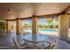 Relaxing pool view from the covered patio with seating and views of the pool at 31 W Loma Vista Dr # 102, Tempe, AZ 85282
