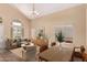 Inviting living room with neutral tones, vaulted ceiling, and ample natural light at 4426 E Coyote Wash Dr, Cave Creek, AZ 85331