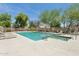 Community pool and hot tub surrounded by lounge chairs, trees, and fencing at 4734 W Golden Ln, Glendale, AZ 85302