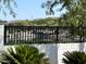 Home backyard view of the community pond through wrought iron fencing and lush greenery at 5088 S Ponderosa Dr, Gilbert, AZ 85298