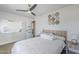 Inviting bedroom with a ceiling fan and modern decor at 5239 E Waltann Ln, Scottsdale, AZ 85254